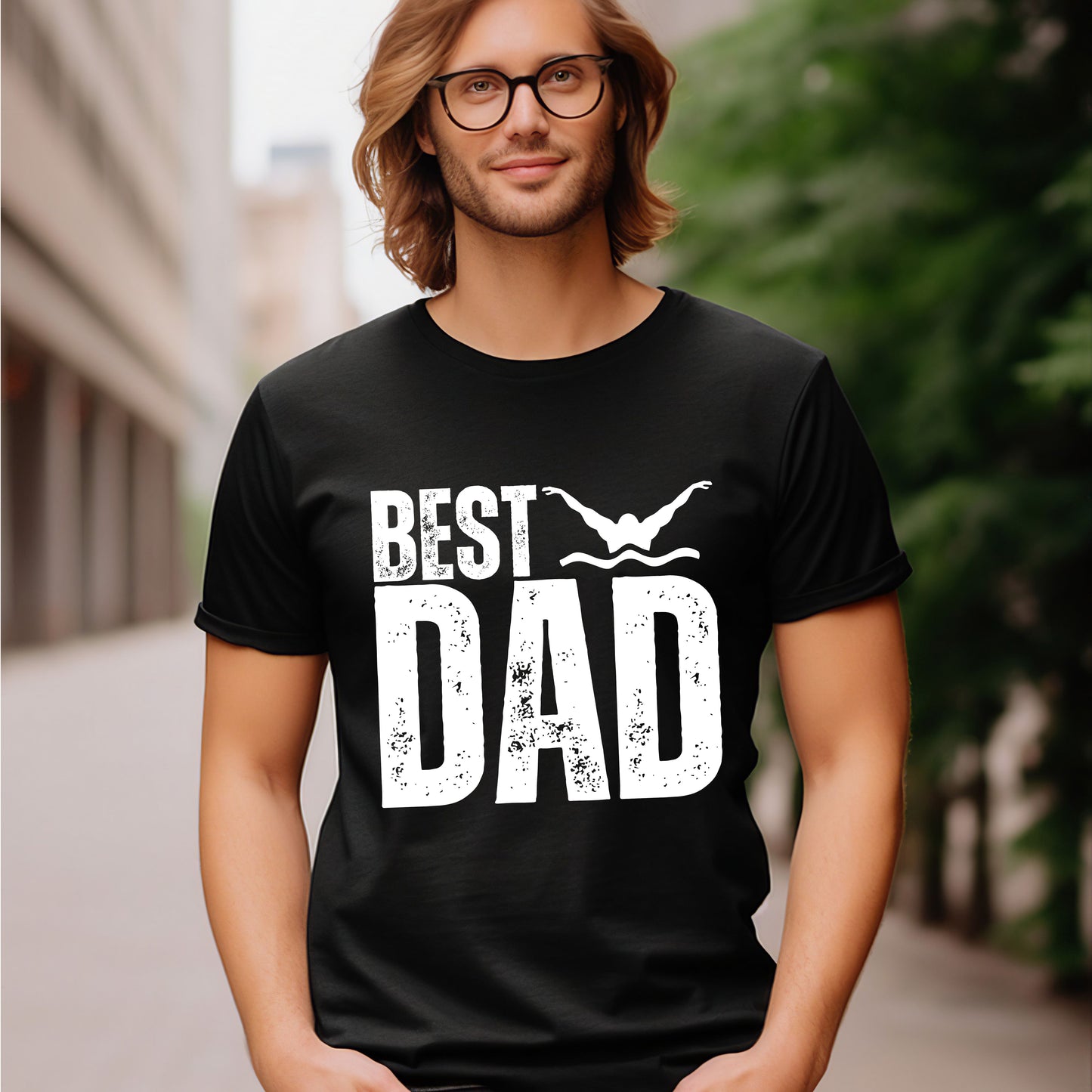 Best Swimming Dad T-shirt, Father's Day or Birthday Gift for Swimmer