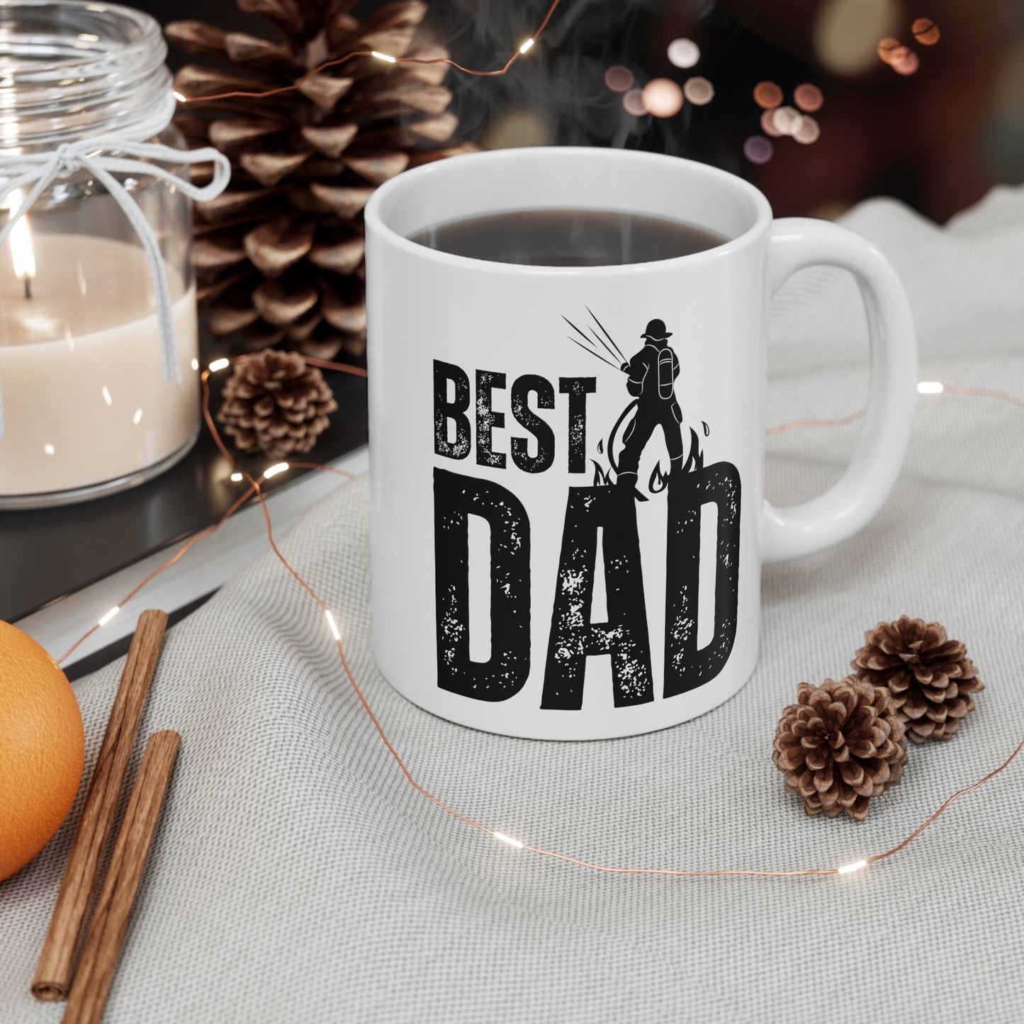 Best Fireman Dad Mug - Firefighter Fathers Day Gift