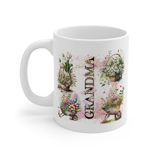 Grandma's Gardening Mug, A Beautiful Floral Gift for Mother's Day or Birthdays