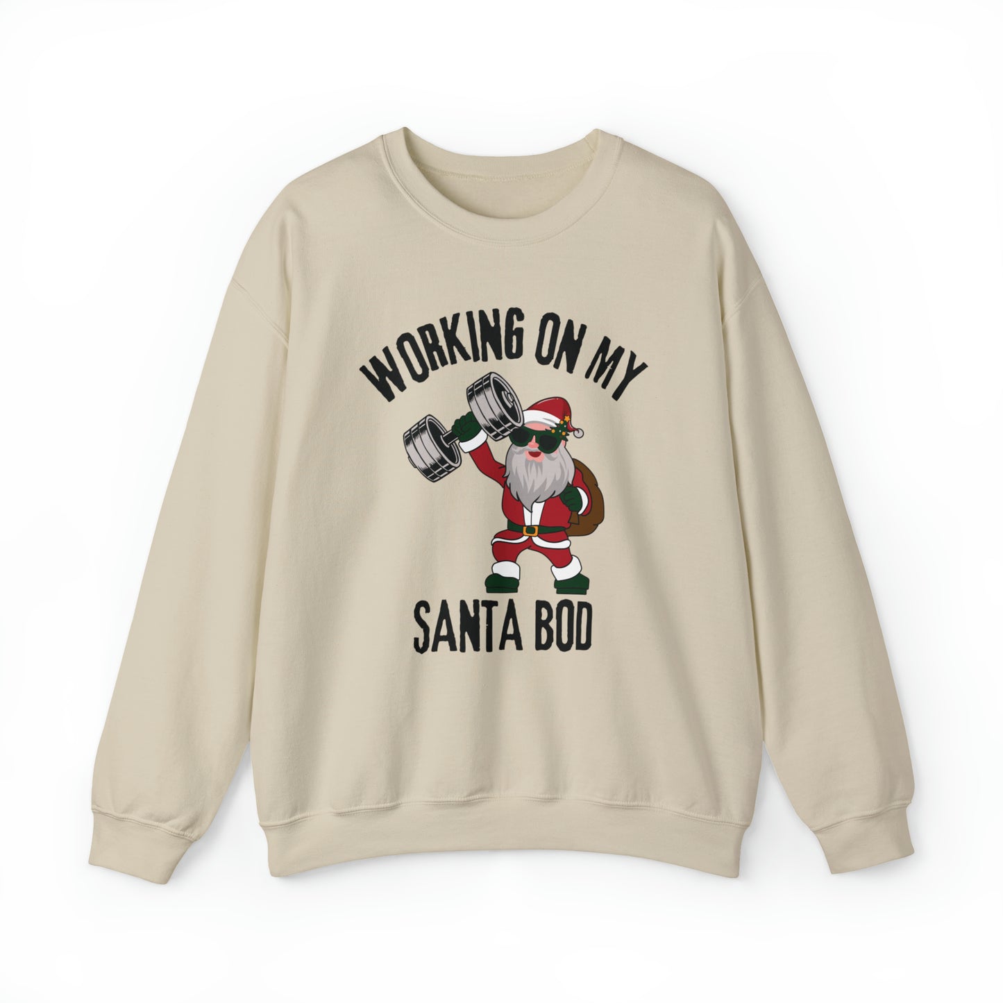 Funny Working On My Santa Bod Luxury Christmas Sweatshirt