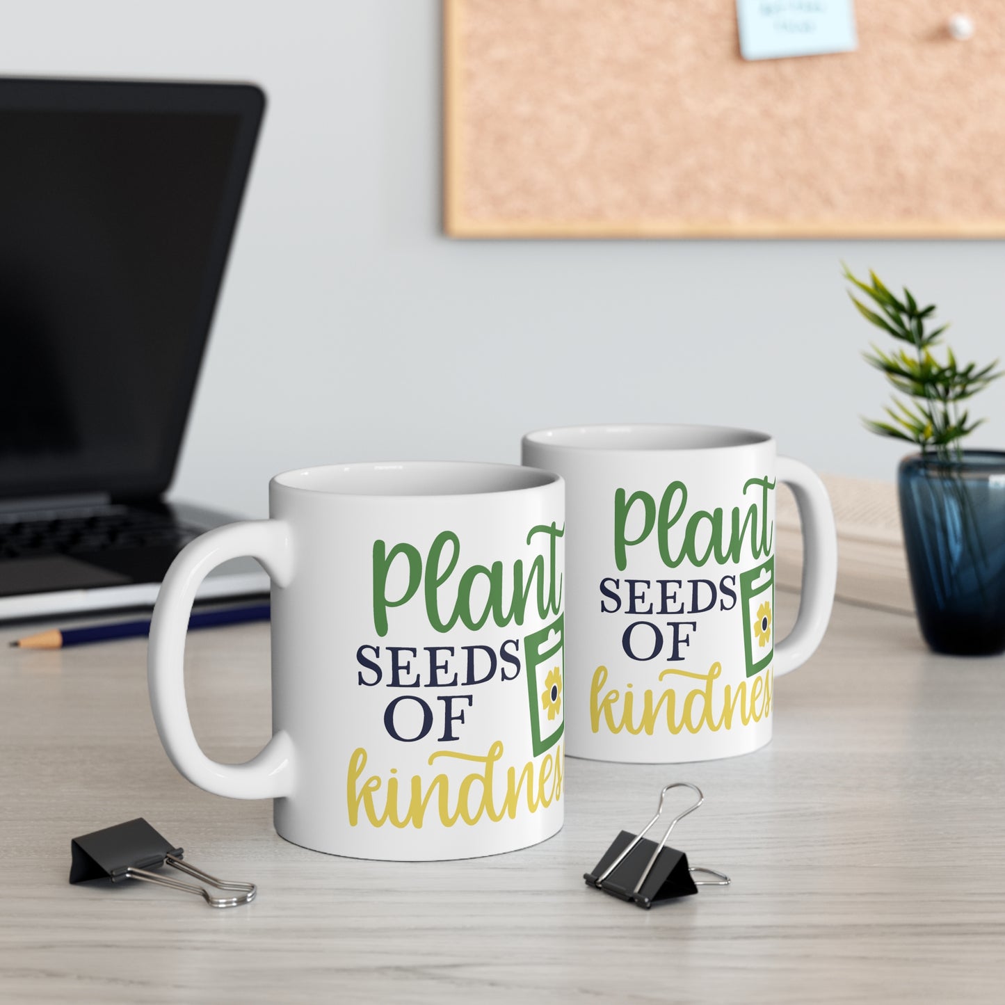 Motivational Flower Mug - Plant Seeds of Kindness