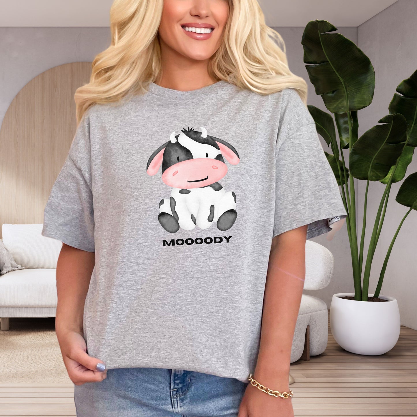 Funny Moody Cow T-shirt - Adult and Youth