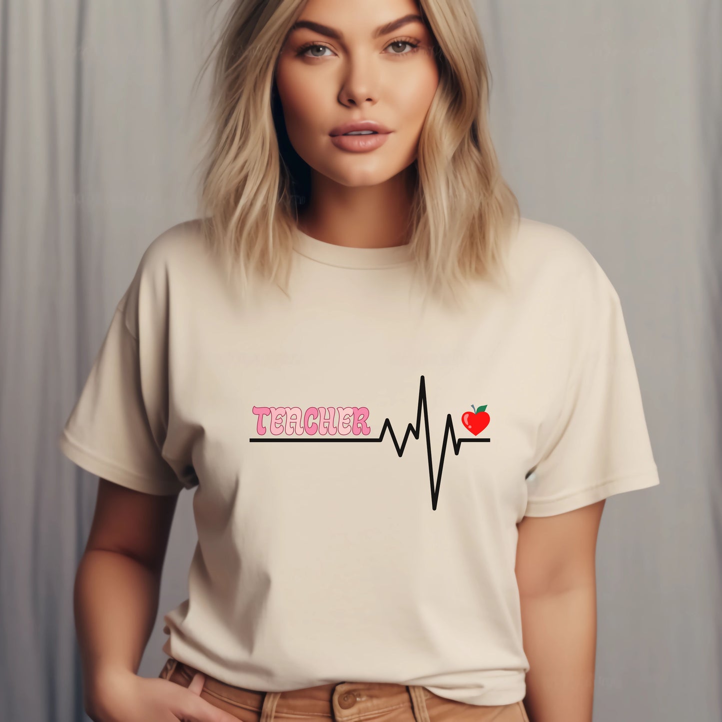 Pastel Heartbeat Teacher T-shirt - Best Teacher Gift