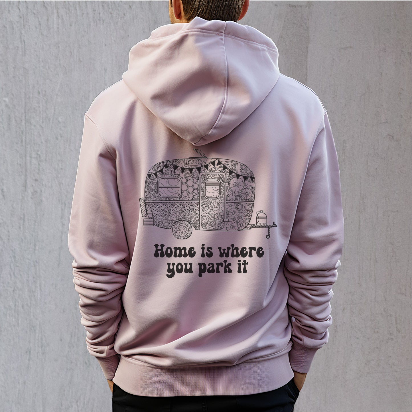 Unisex Mandala Style Caravanning Hoodie for Adults and Youths - Home is Where You Park It