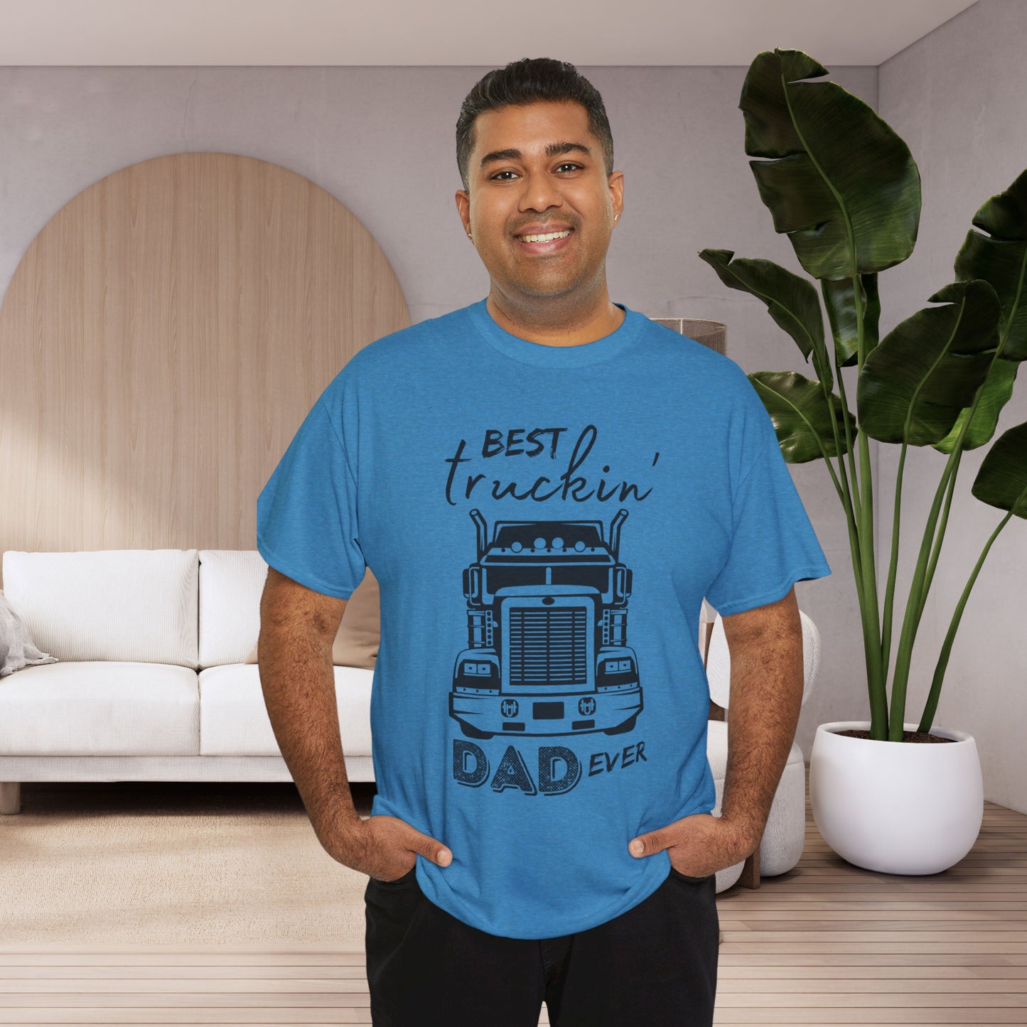 Truck Driver Dad T-shirt, Best Truckin' Dad Father's Day or Birthday Gift