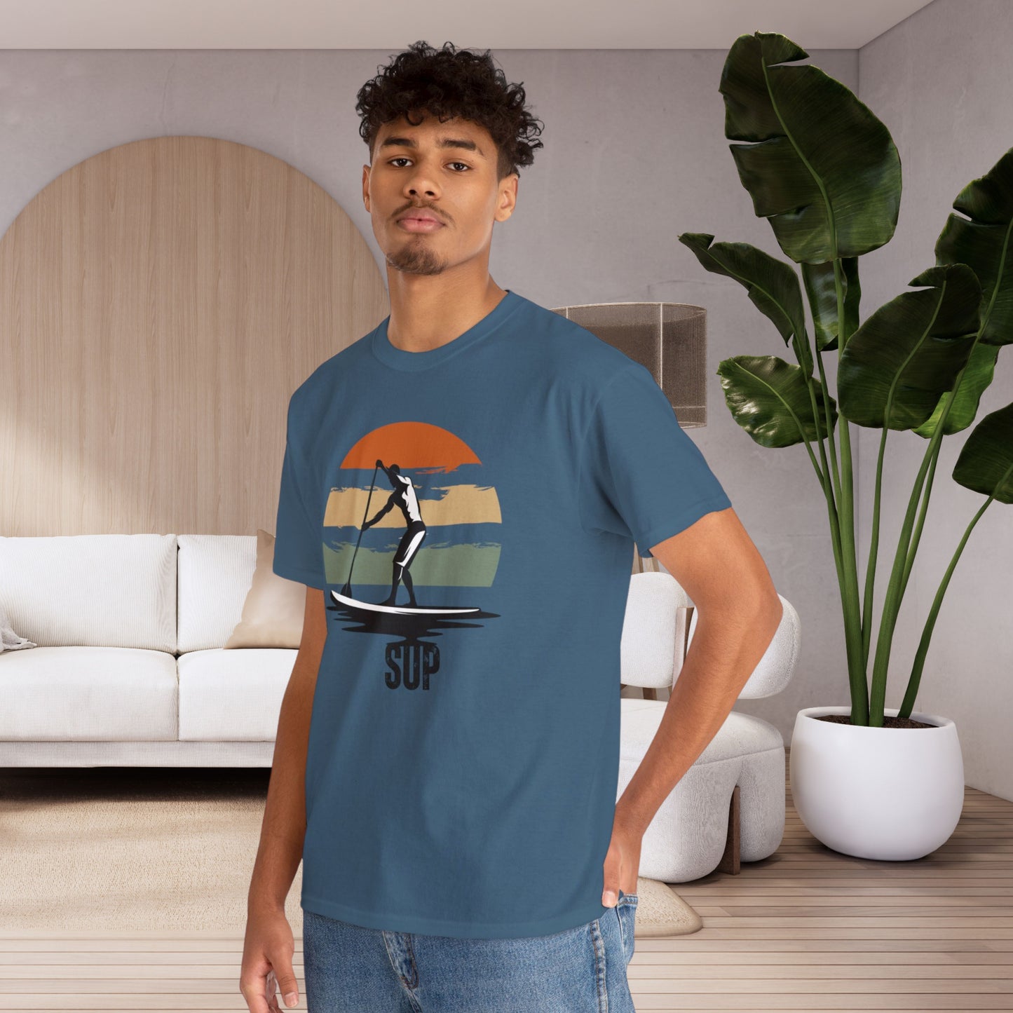 Men's Retro Sunset SUP T-shirt - Stand Up Paddle-boarding Gift