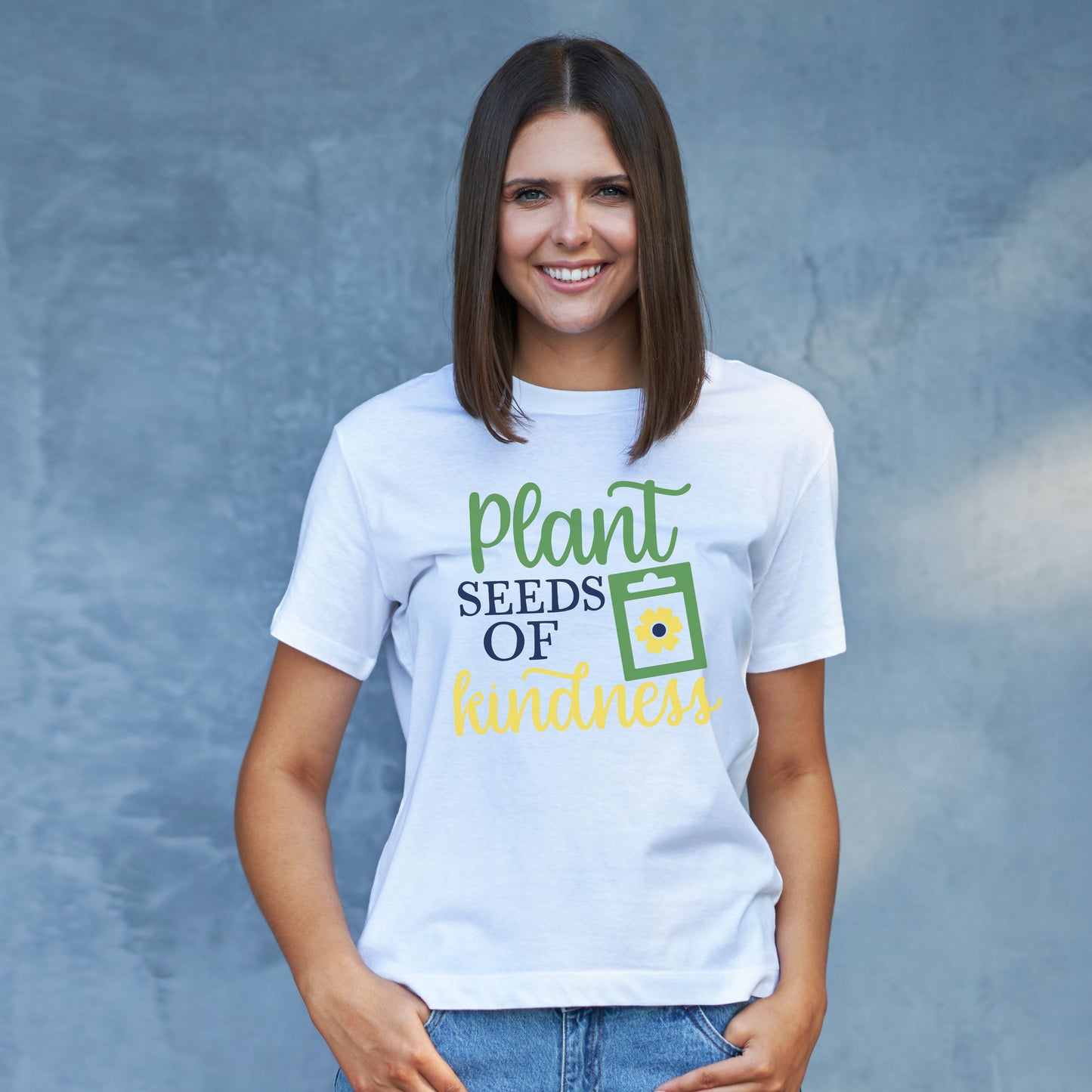 Motivational Floral T-shirt - Plant Seeds of Kindness