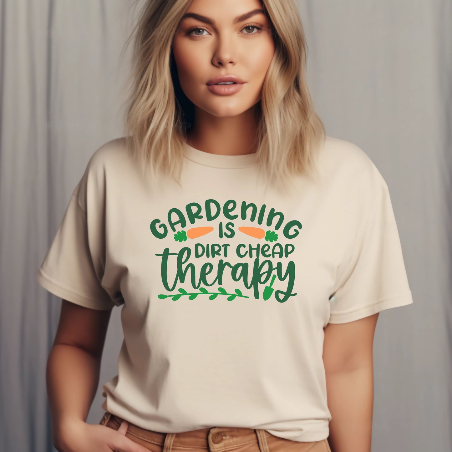 Motivational Gardening T-shirt - Gardening is Dirt Cheap Therapy