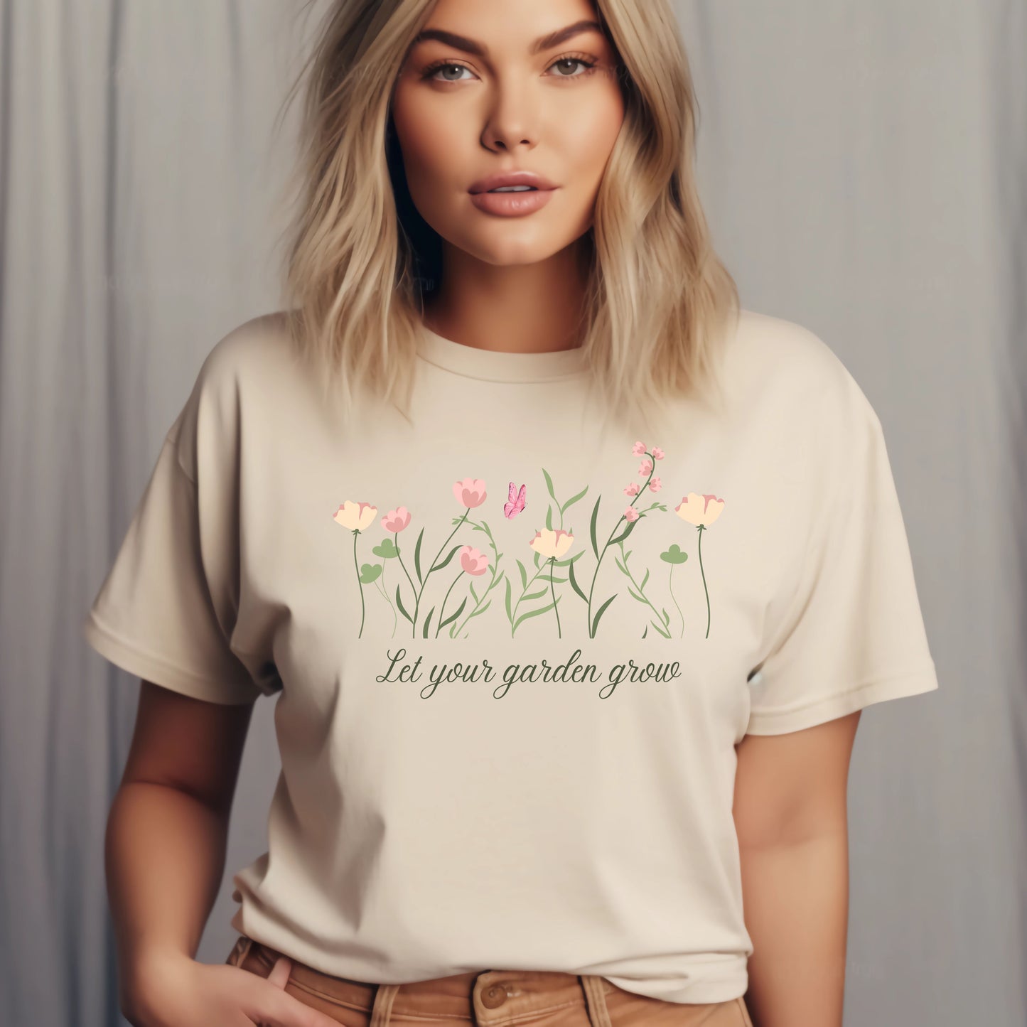 Motivational Cottage Garden T-shirt - Let Your Garden Grow