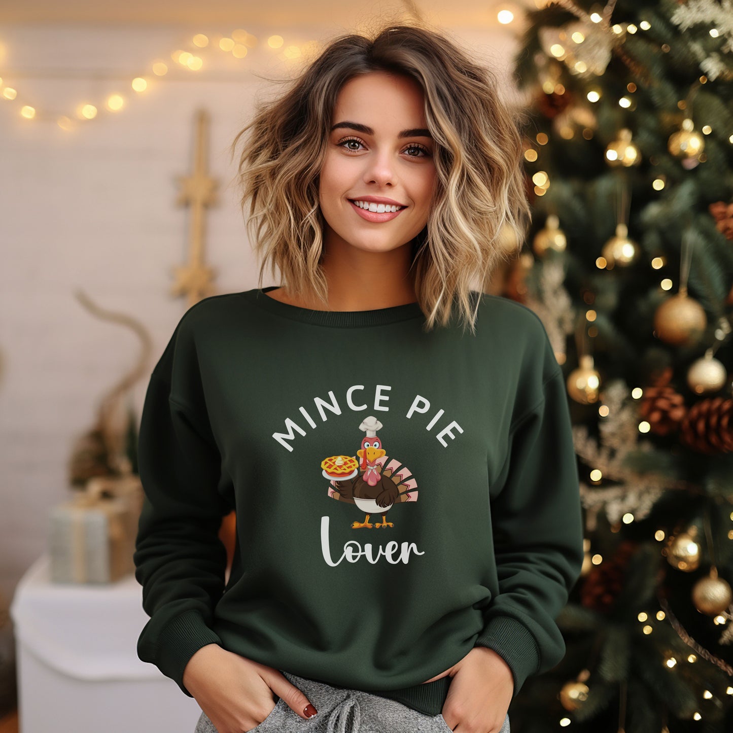 Unisex Mince Pie Lover Funny Christmas Sweatshirt for Adults and Youths