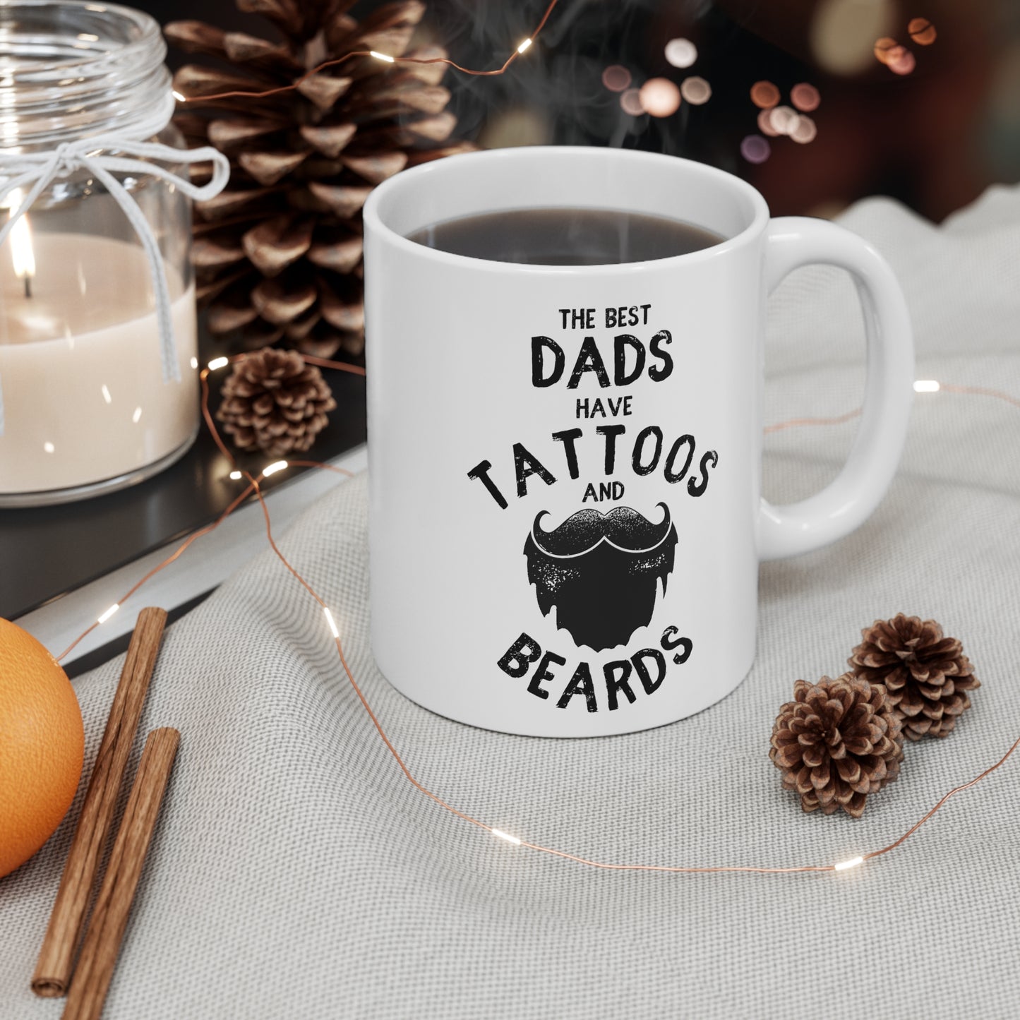 Funny Mug for Bearded and Tattooed Dads - Dads With Tattoos and Beards