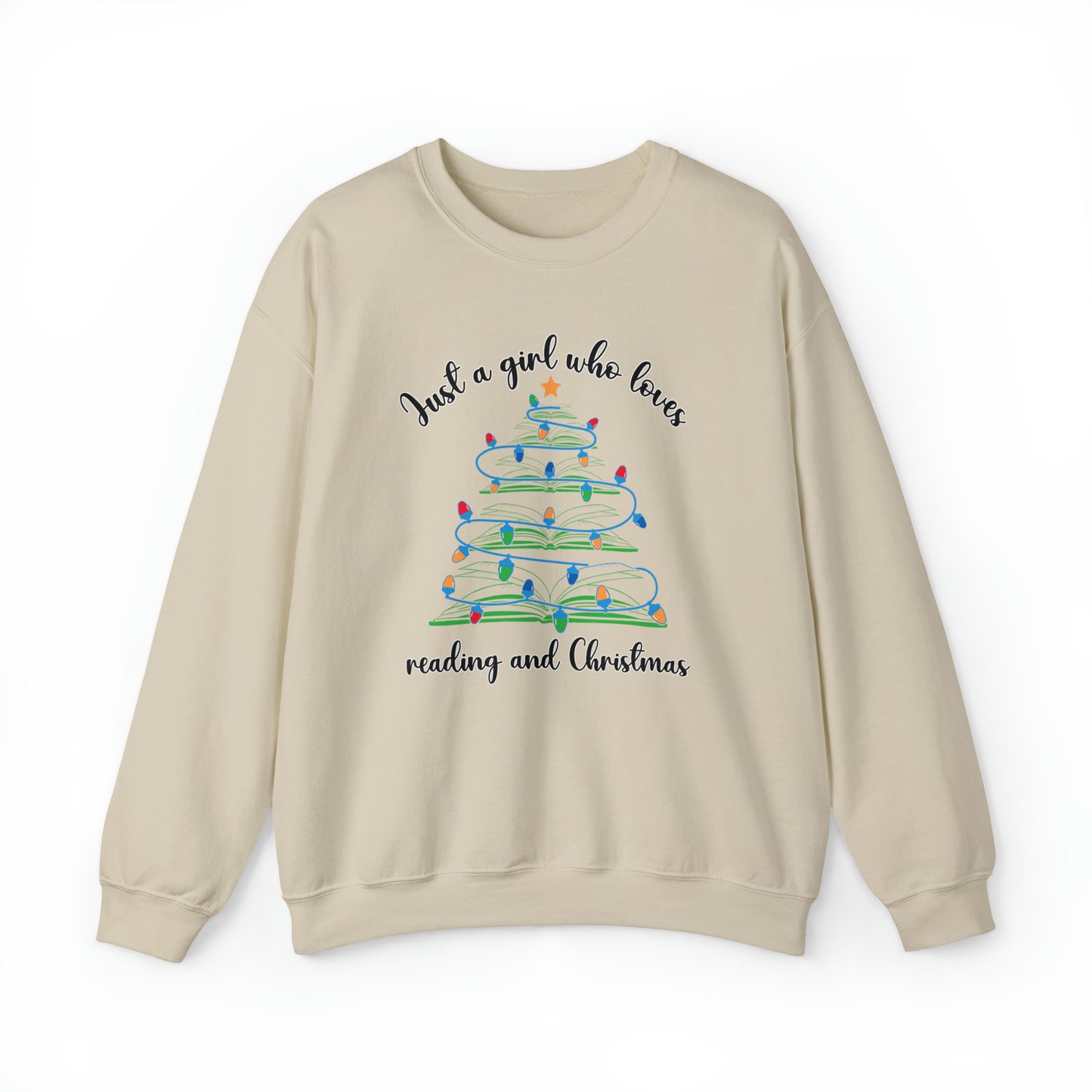 Just A Girl Who Loves Reading And Christmas Sweatshirt