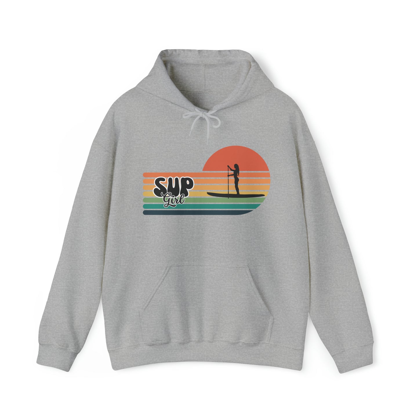 Vintage SUP Girl Stand Up Paddle Boarding Hoodie