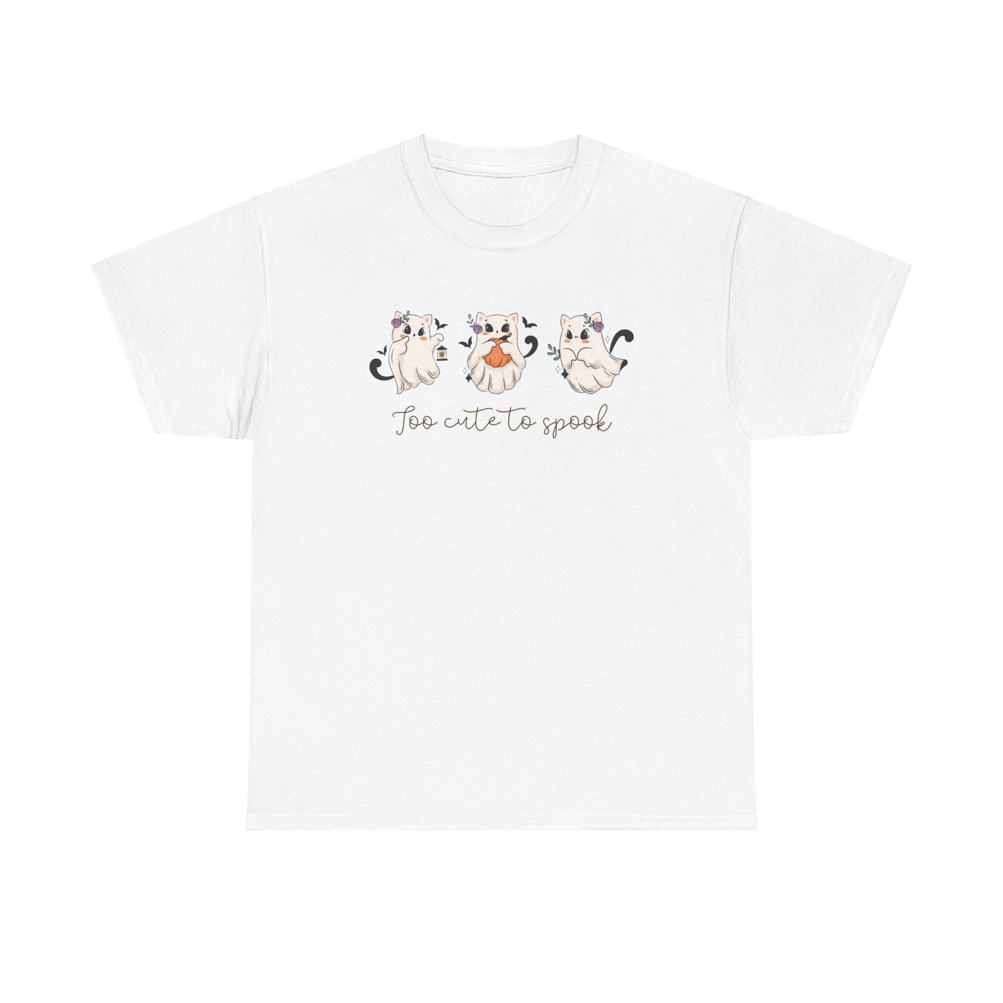 Cute Ghost Cat Halloween T-shirt - Too Cute to Spook