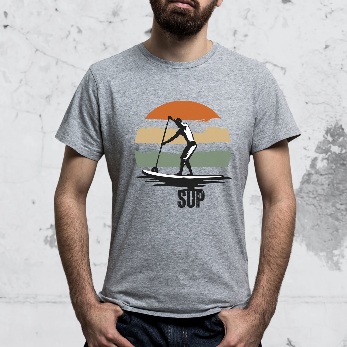 Men's Retro Sunset SUP T-shirt - Stand Up Paddle-boarding Gift