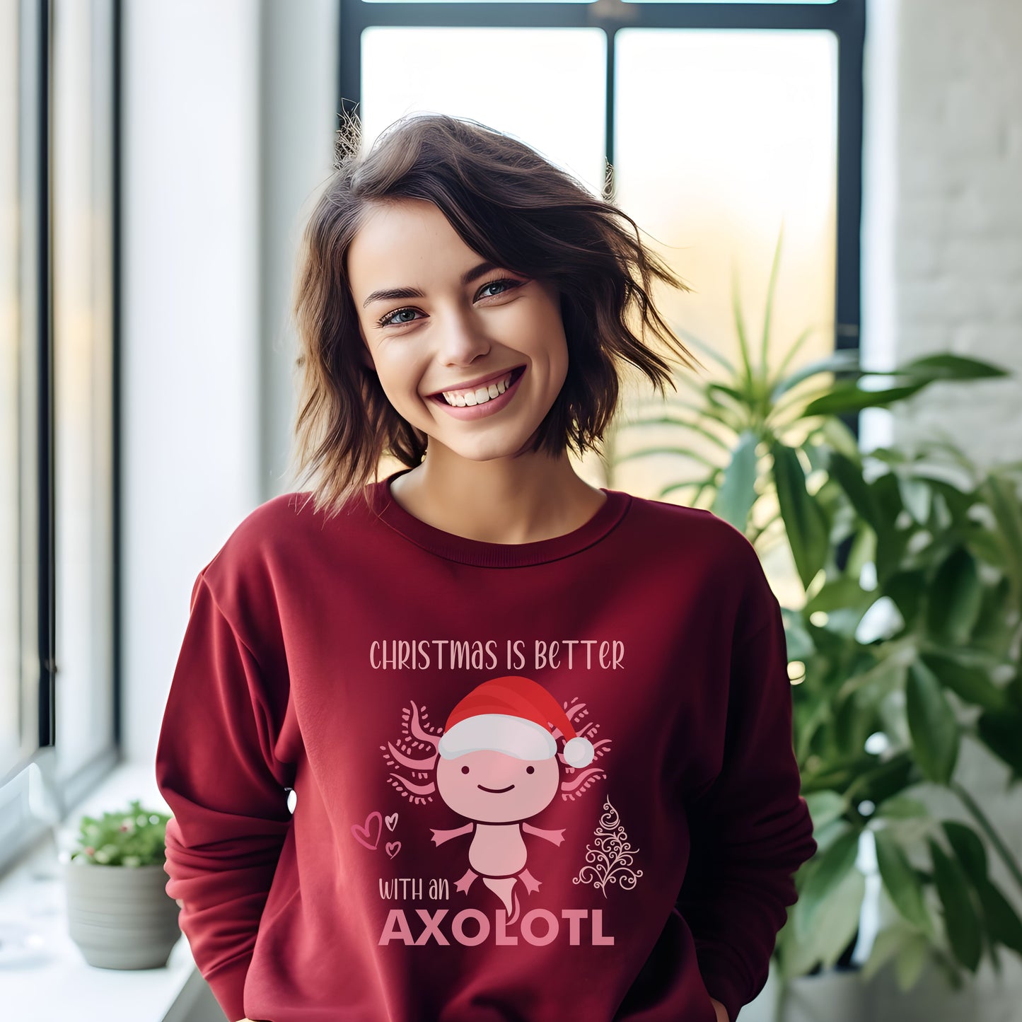 Kid's Cute Axolotl Christmas Sweatshirt