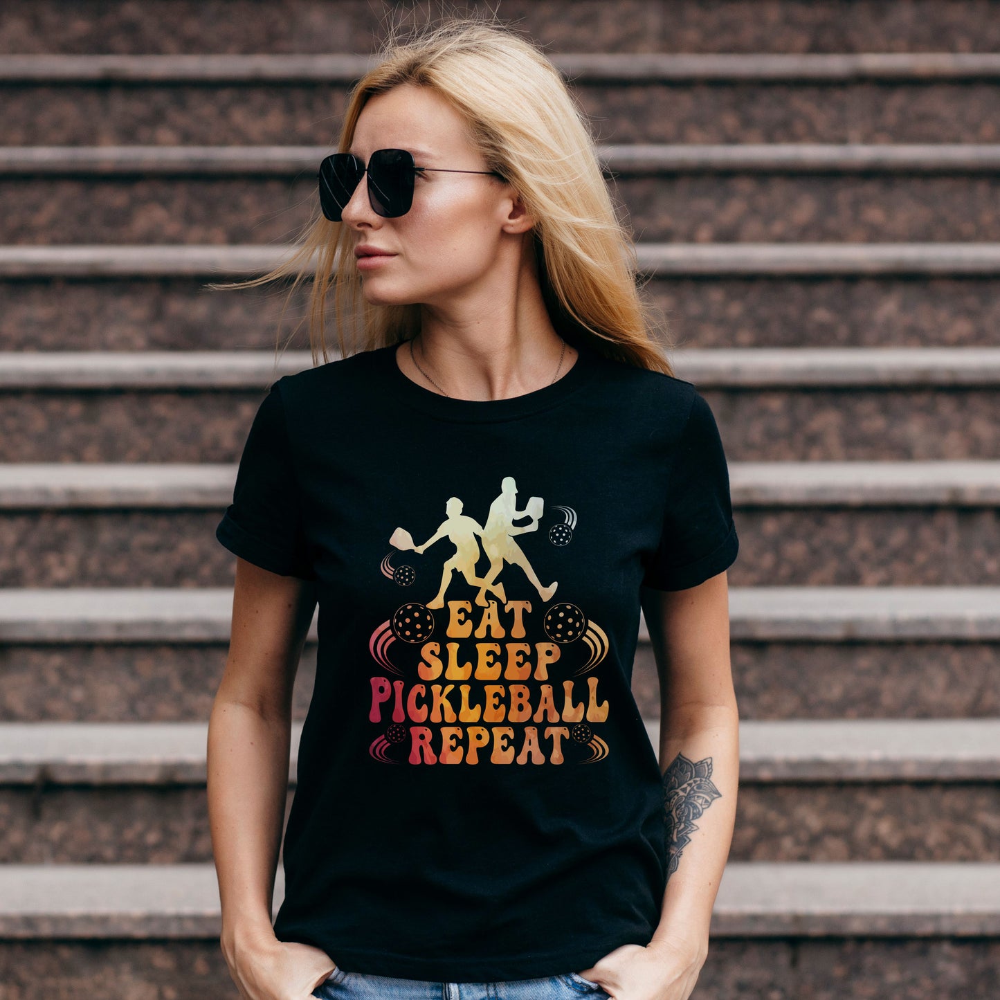 Eat, Sleep, Pickleball, Repeat Unisex Luxury T-shirt