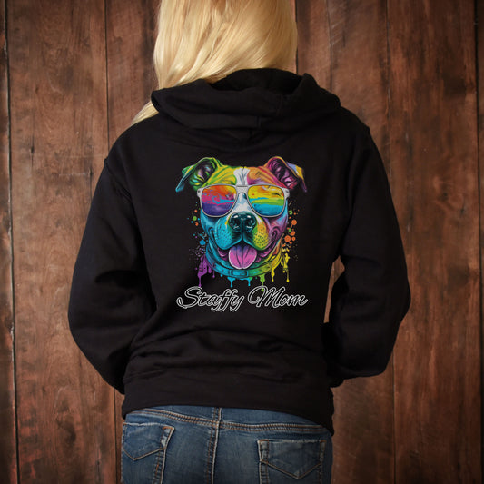 Water Colour Staffordshire Bull Terrier Mom Hoodie