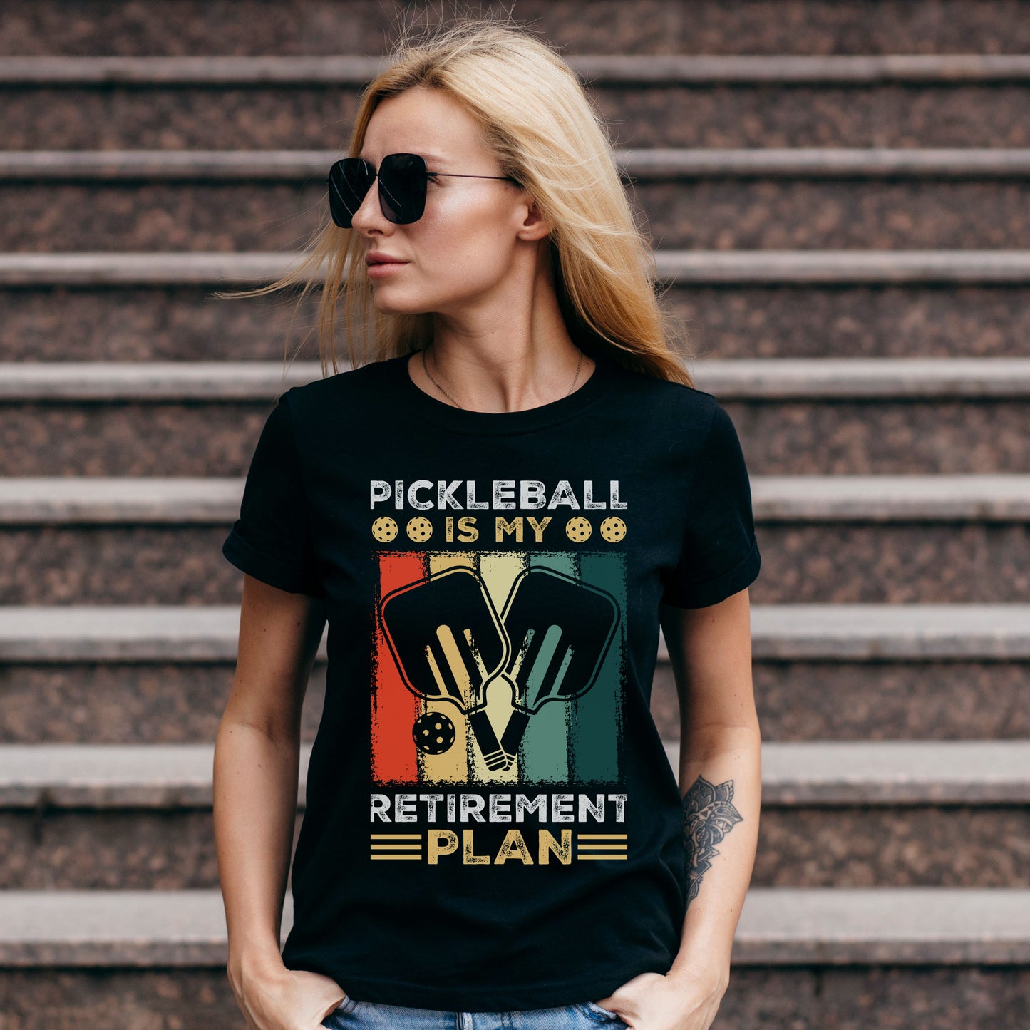 Funny Unisex Retirement Plan Pickleball Luxury T-shirt