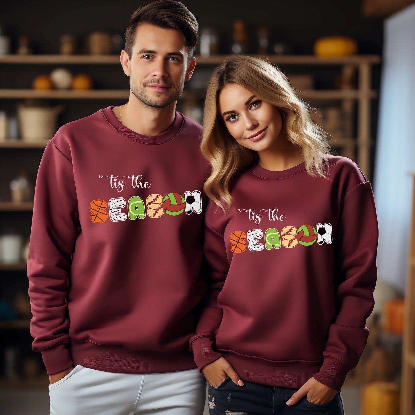 Tis' The Season Sporty Christmas Luxury Sweatshirt