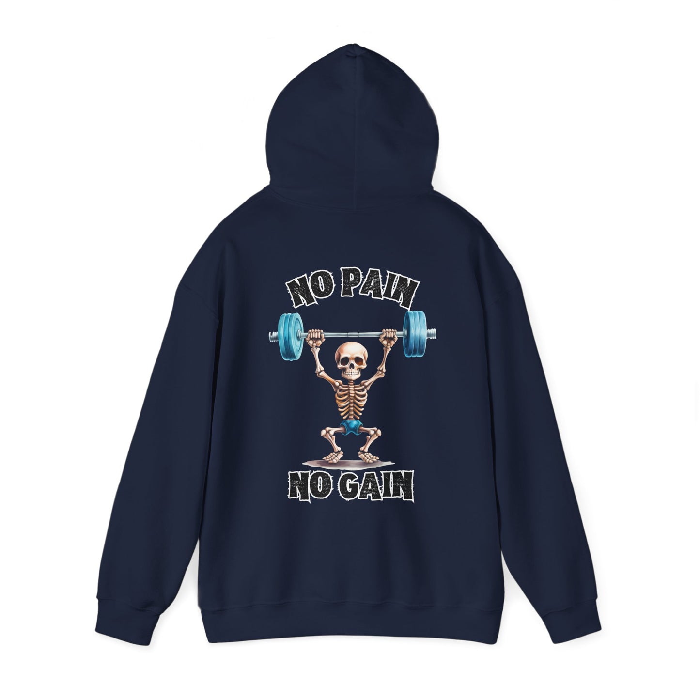 No Pain No Gain Weight Training Hoodie - Unisex Gothic Style Relaxed Gym Wear