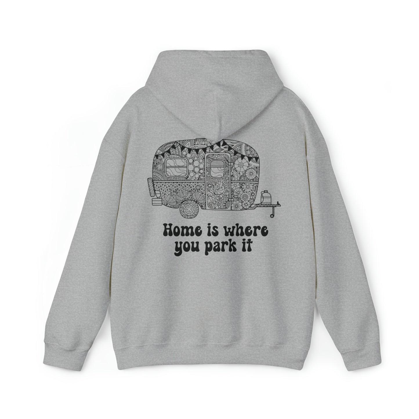 Unisex Mandala Style Caravanning Hoodie for Adults and Youths - Home is Where You Park It