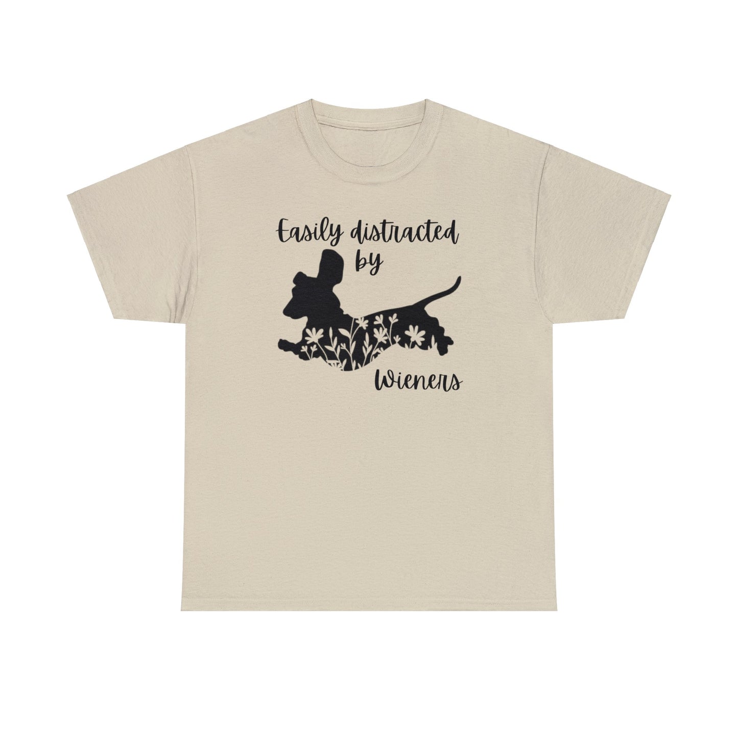 Funny Dachshund T-shirt - Easily Distracted by Wieners Adult Humour