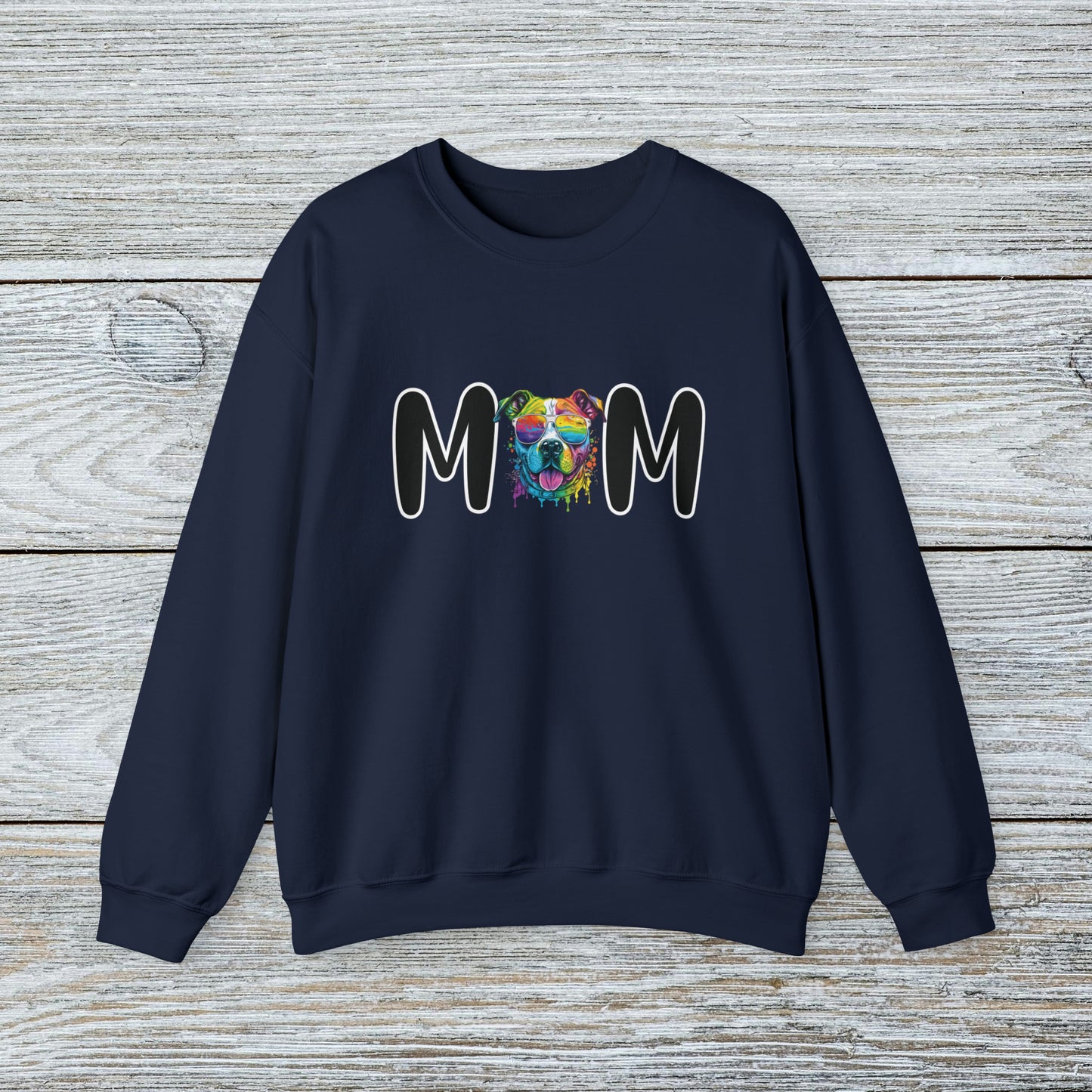 Cute Water Colour Paint Drip Staffordshire Bull Terrier MOM Sweatshirt