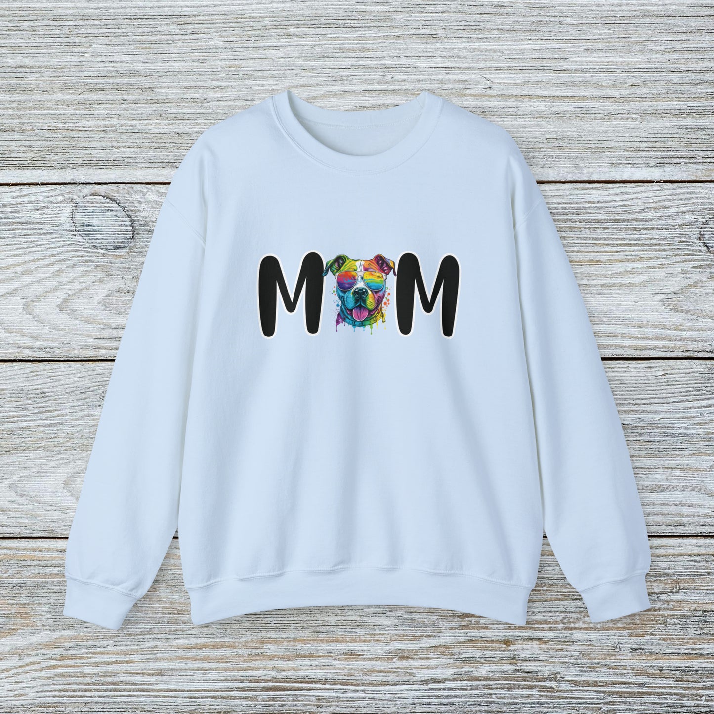 Cute Water Colour Paint Drip Staffordshire Bull Terrier MOM Sweatshirt