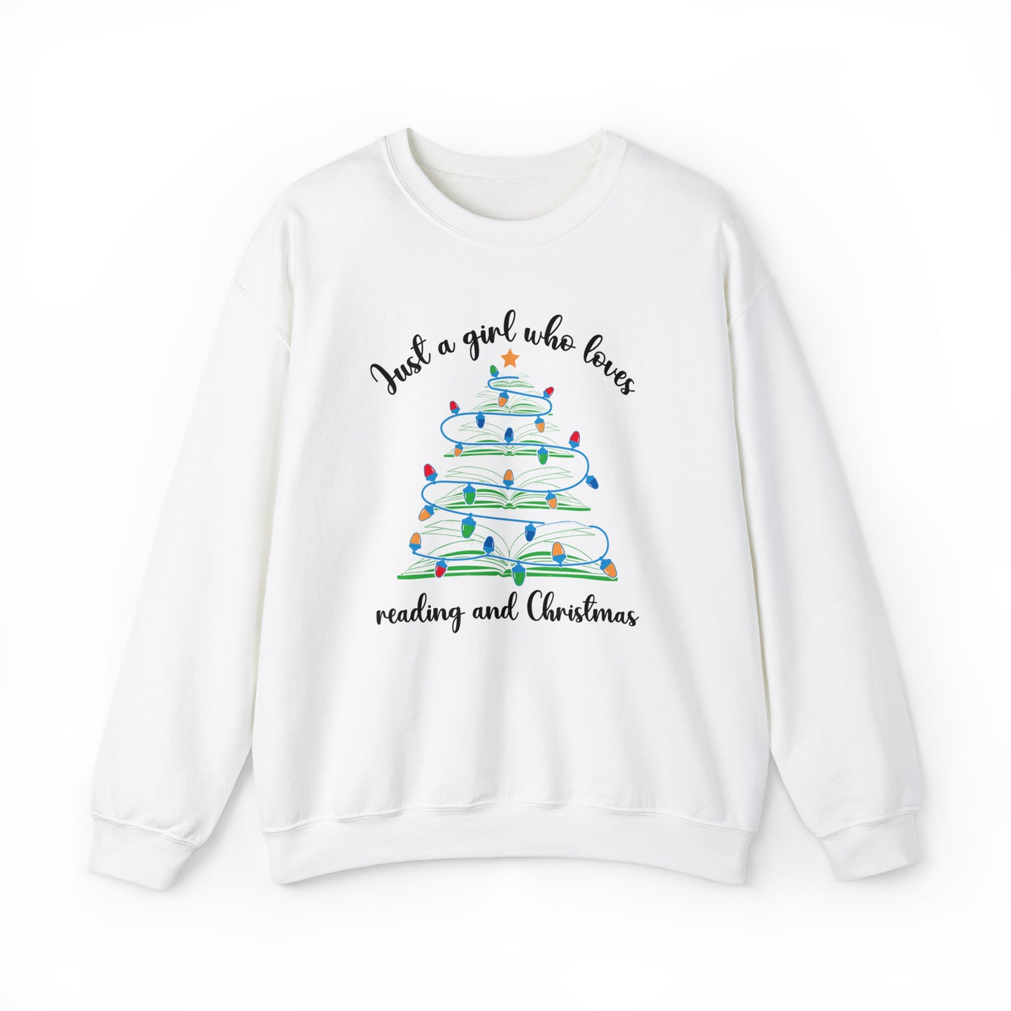 Just A Girl Who Loves Reading And Christmas Sweatshirt