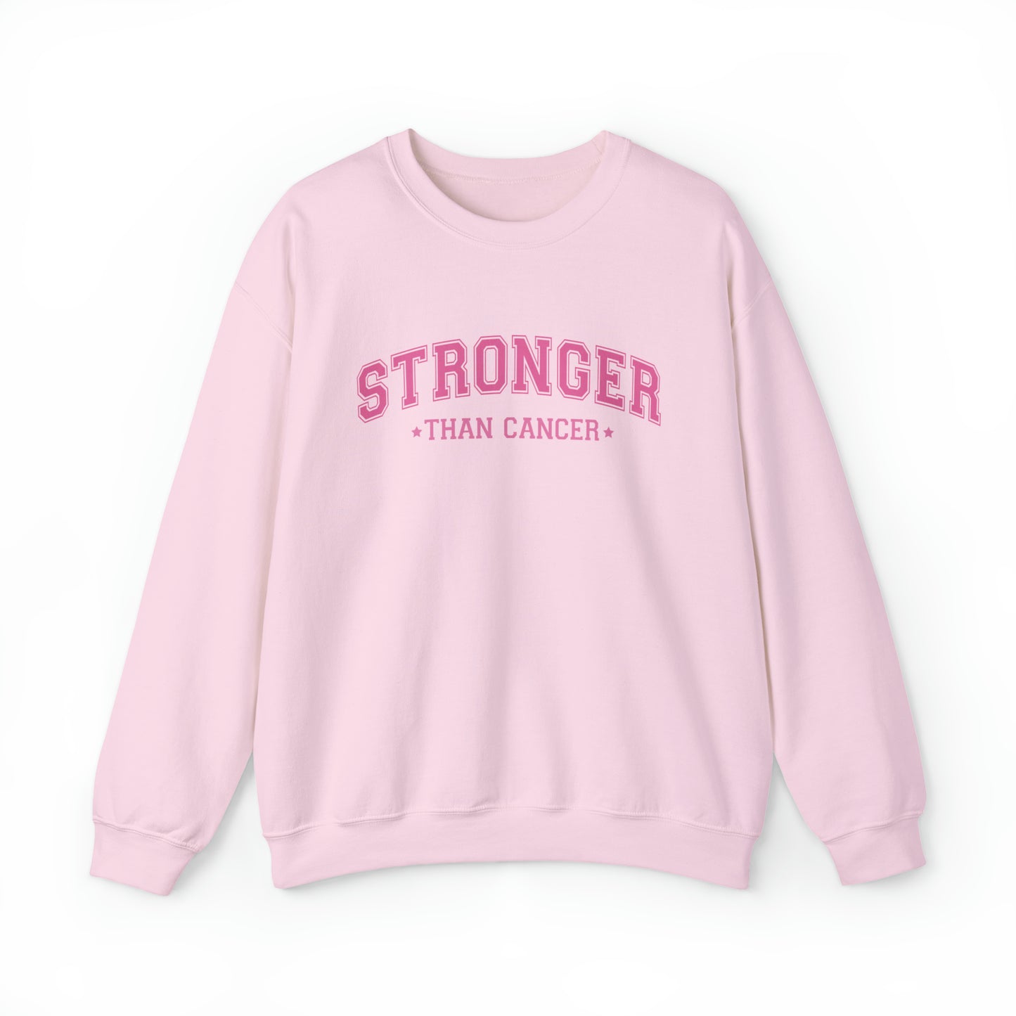 Women's 'Stronger Than Cancer' Collegiate Style Breast Cancer Awareness Sweatshirt