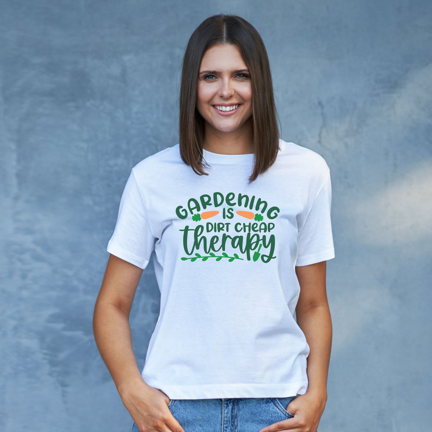 Motivational Gardening T-shirt - Gardening is Dirt Cheap Therapy