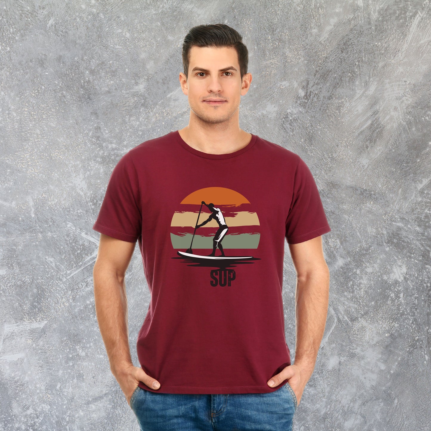 Men's Retro Sunset SUP T-shirt - Stand Up Paddle-boarding Gift