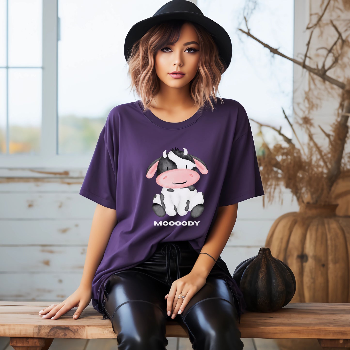 Funny Moody Cow T-shirt - Adult and Youth