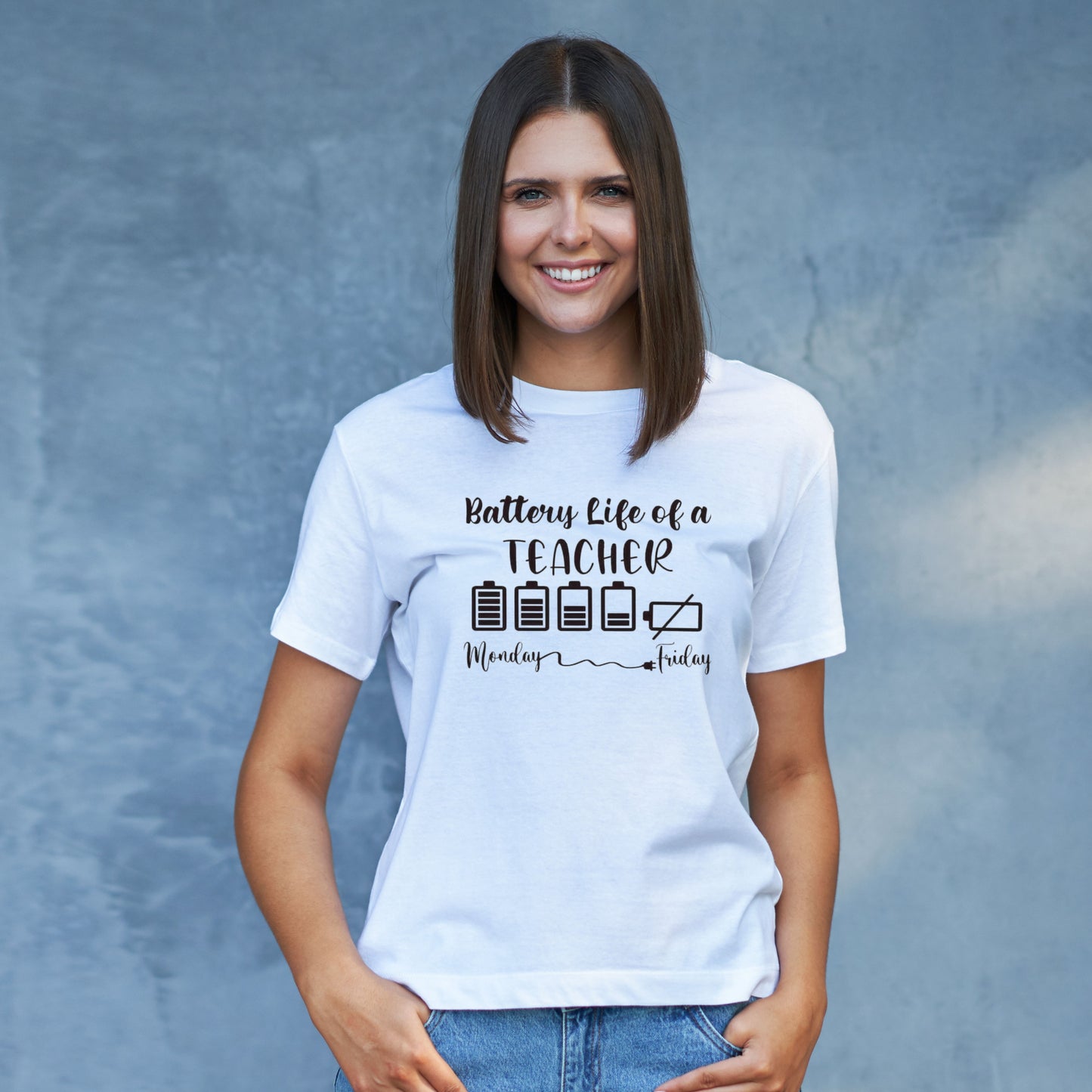 Funny Battery Life of a Teacher T-shirt - Best Teacher Gift