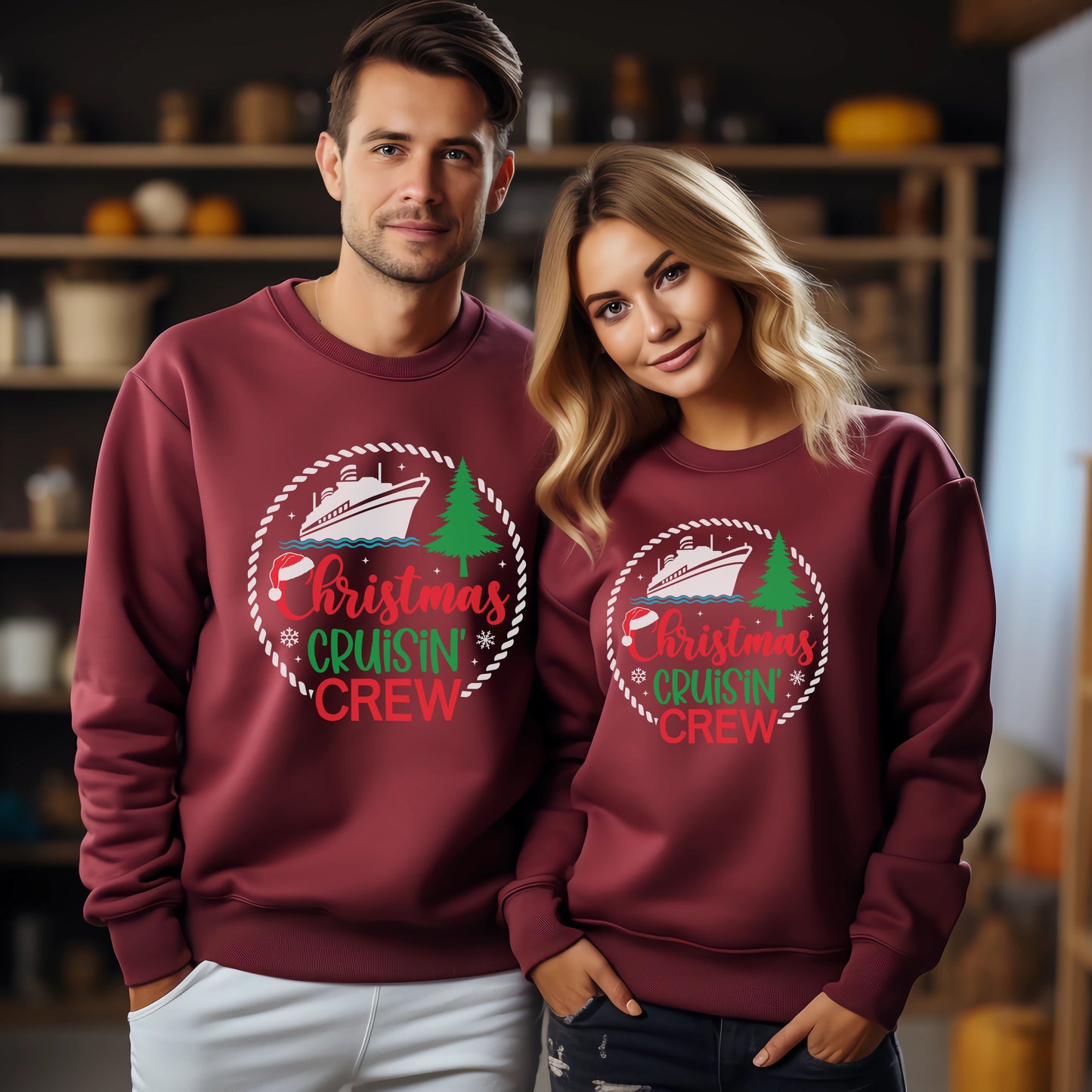 Family Christmas Cruising Sweatshirt - Cruising Crew