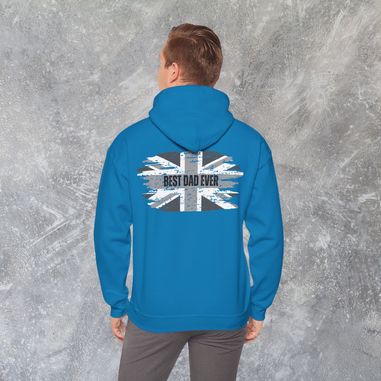 Best Dad Ever Patriotic Hoodie - Father's Day Dad's Grey Union Jack Hoodie