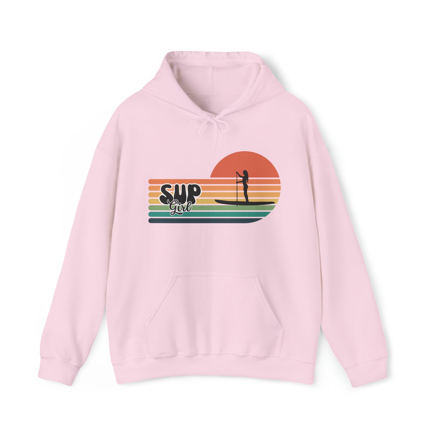 Vintage SUP Girl Stand Up Paddle Boarding Hoodie