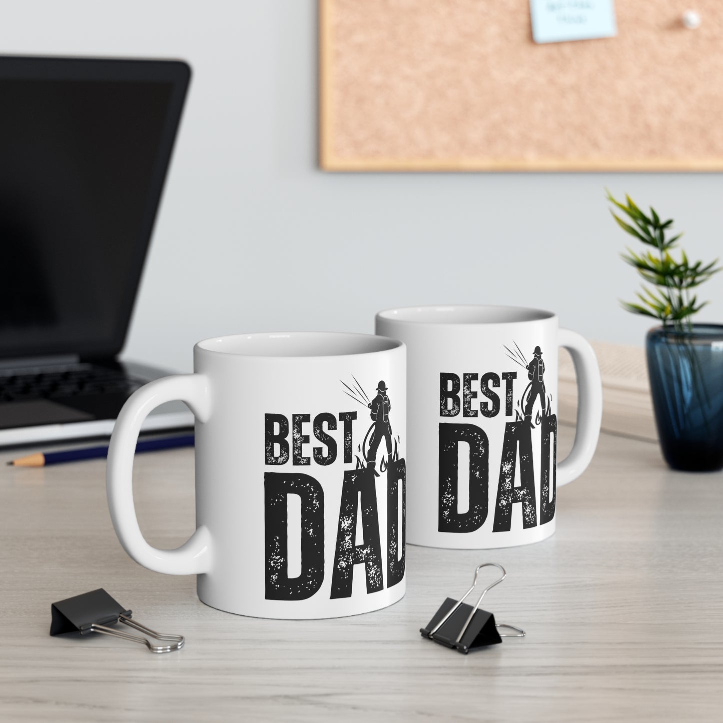 Best Fireman Dad Mug - Firefighter Fathers Day Gift