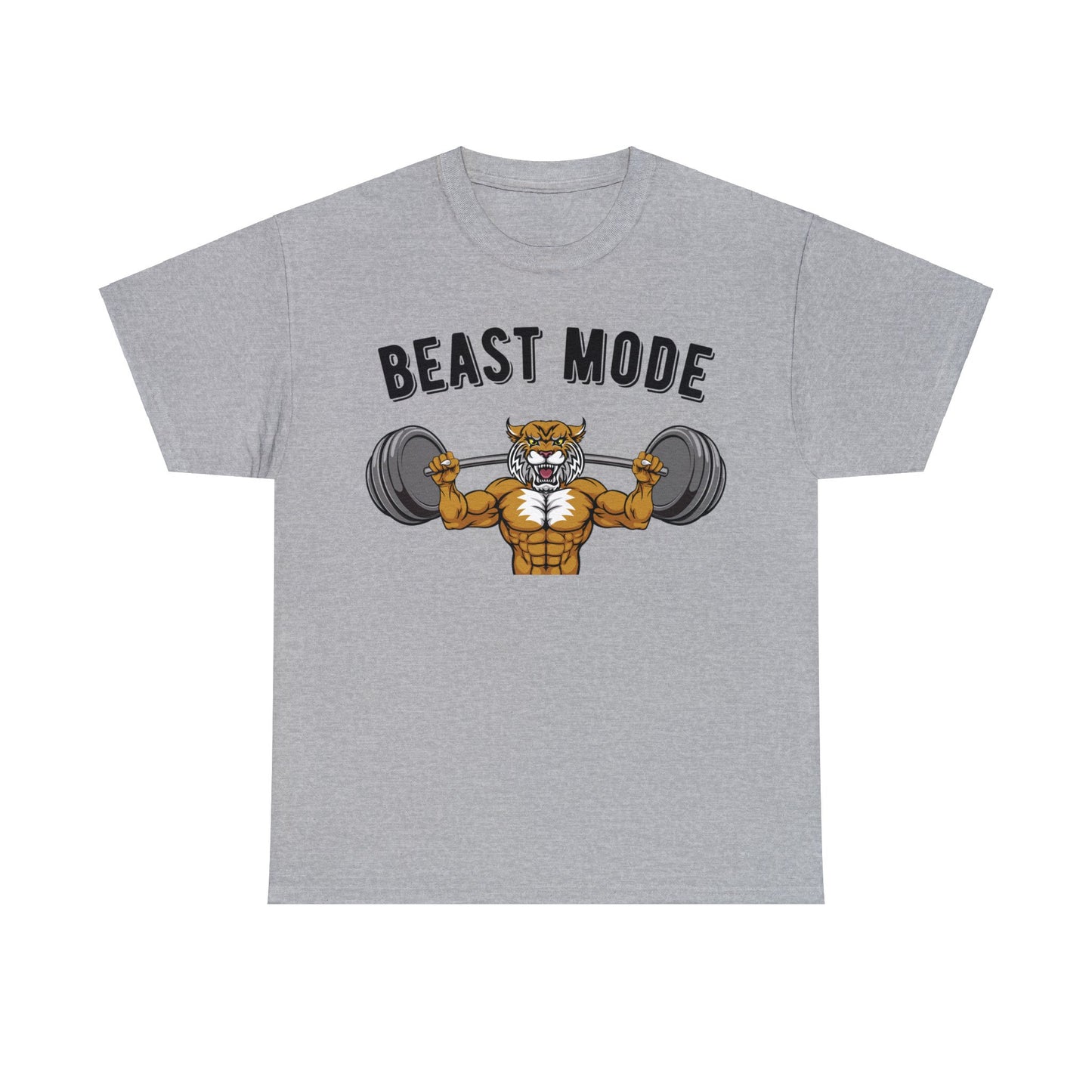 Beast Mode Gym T-shirt - Saber Toothed Tiger Weight Training Top