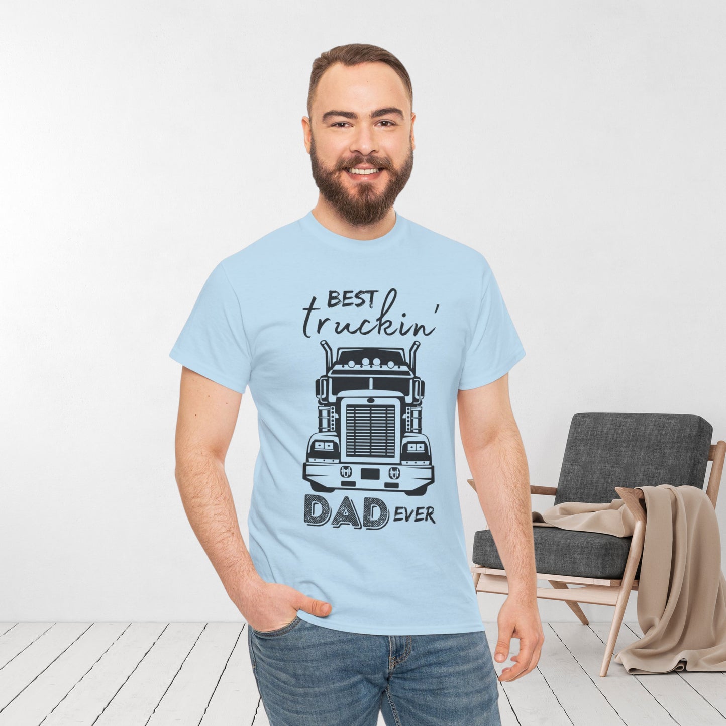 Truck Driver Dad T-shirt, Best Truckin' Dad Father's Day or Birthday Gift