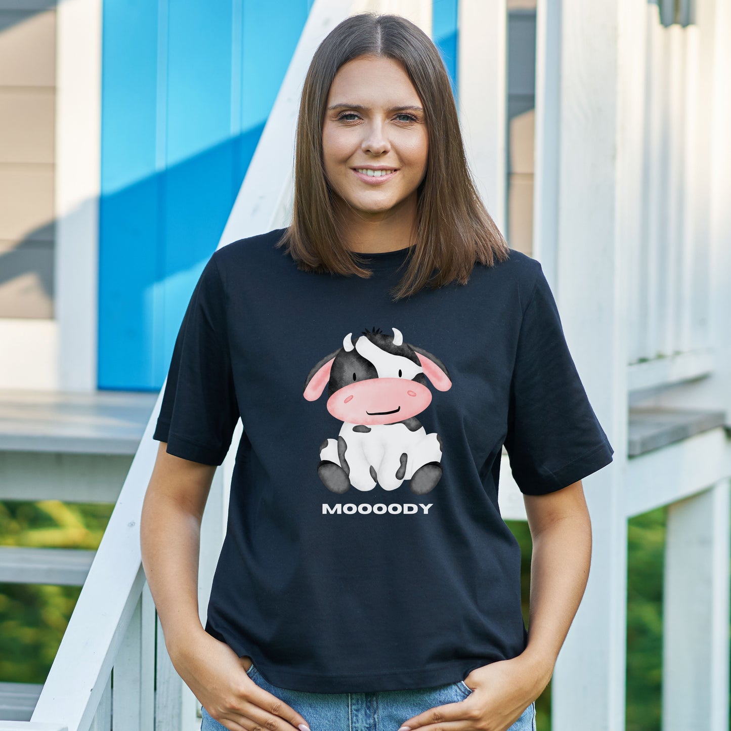 Funny Moody Cow T-shirt - Adult and Youth