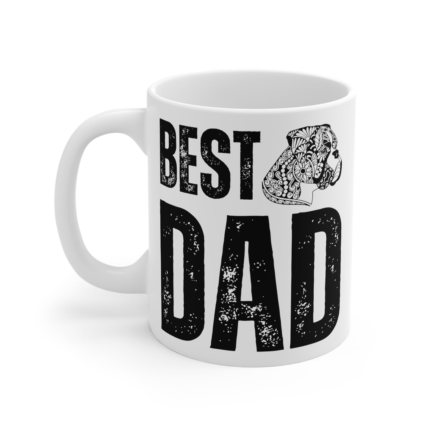 Boxer Dog Dad Mug, Dad's Abstract Boxer Dog Gift