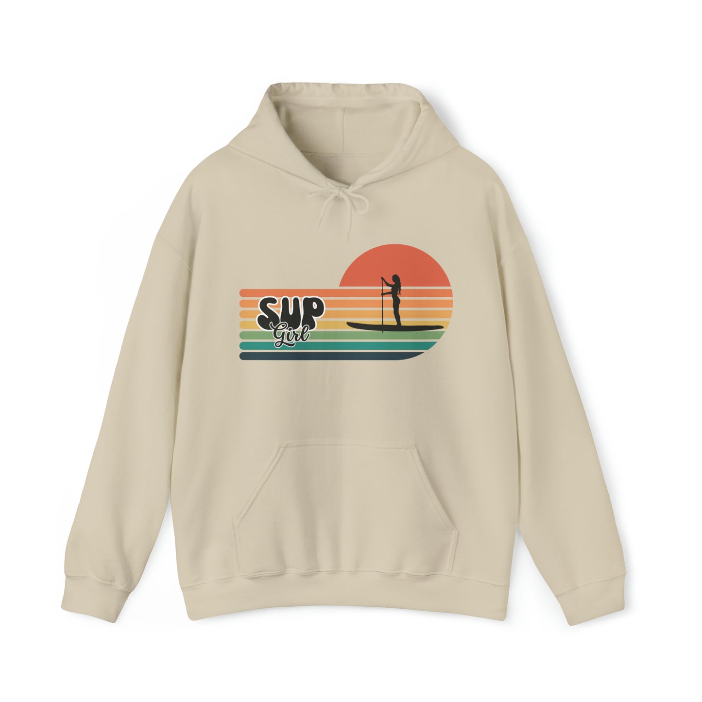 Vintage SUP Girl Stand Up Paddle Boarding Hoodie