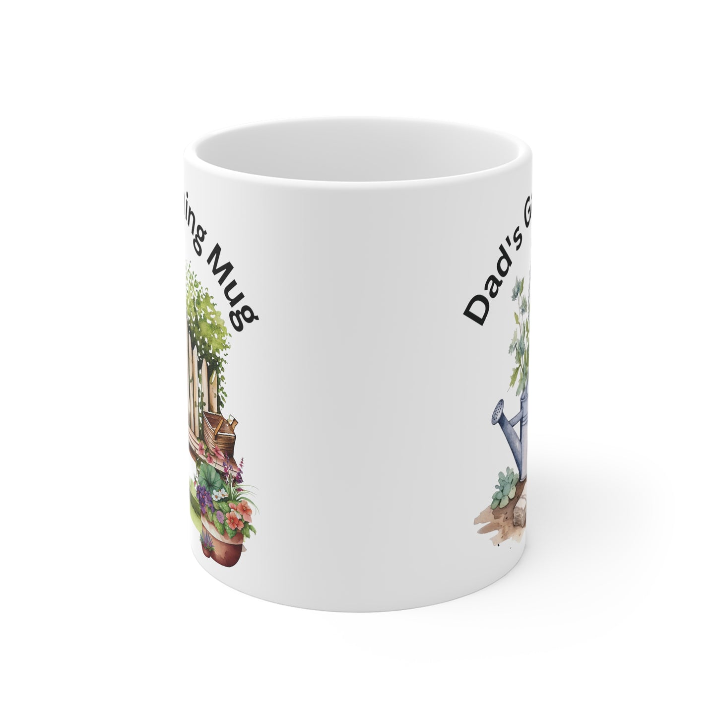 Dad's Gardening Mug, Two Beautiful Garden Scenes on One Mug