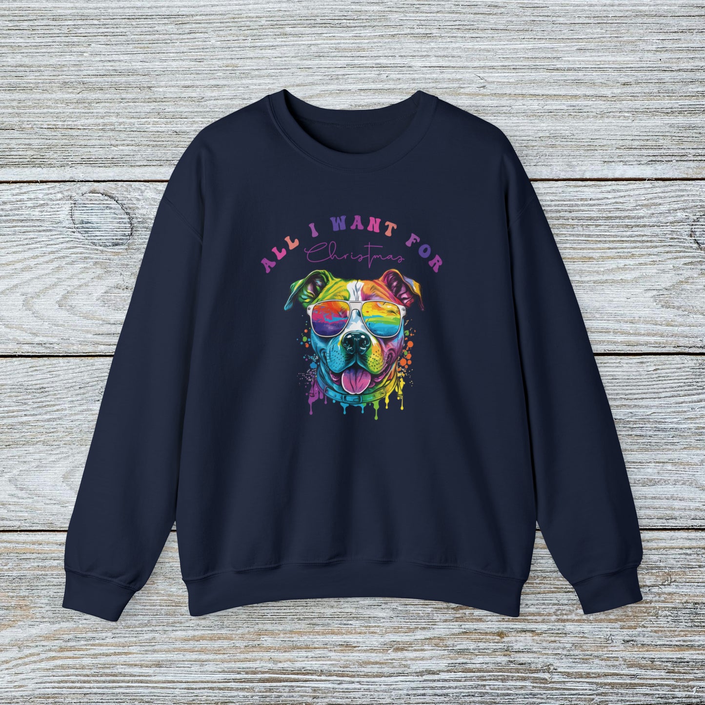 Water Colour Staffy Mom Christmas Sweatshirt