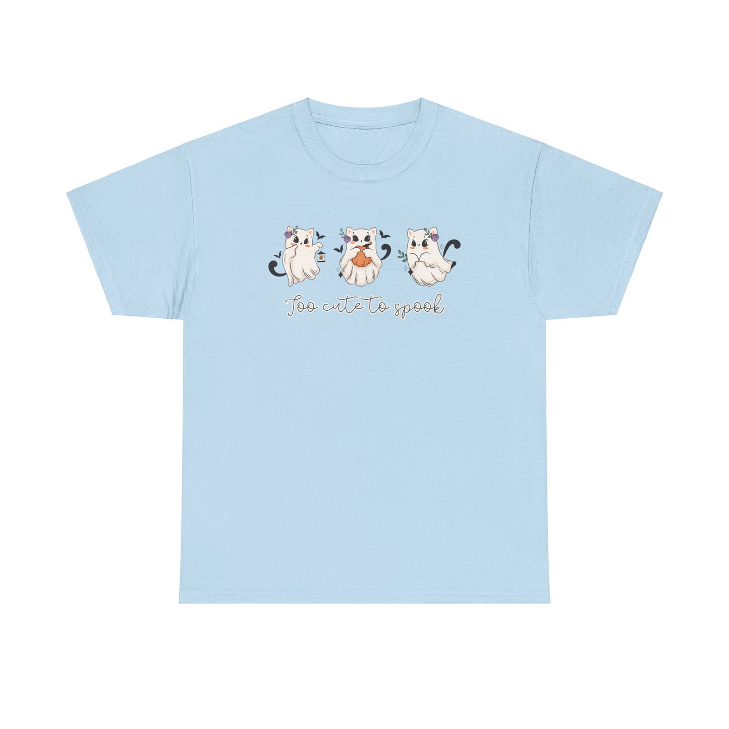 Cute Ghost Cat Halloween T-shirt - Too Cute to Spook