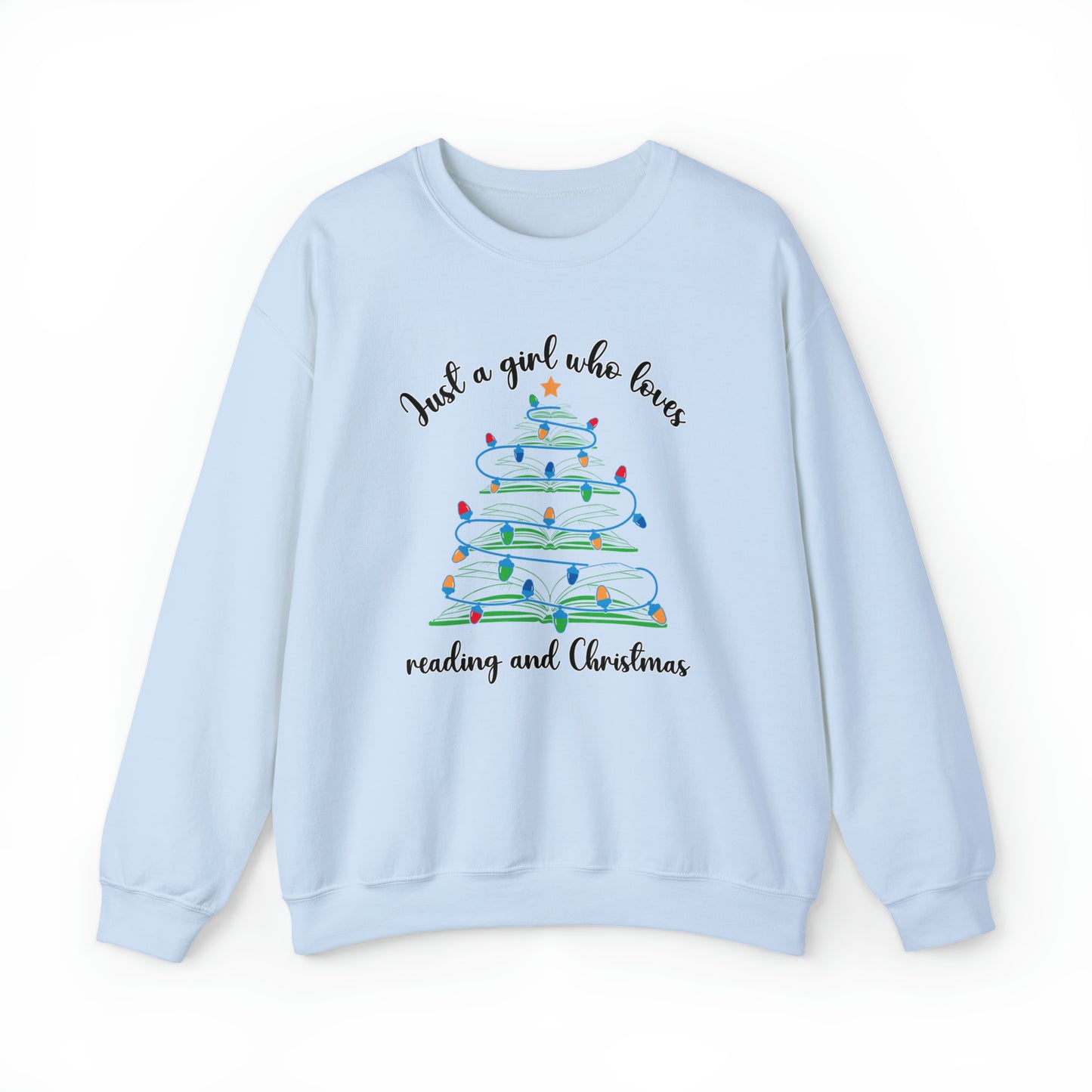 Just A Girl Who Loves Reading And Christmas Sweatshirt