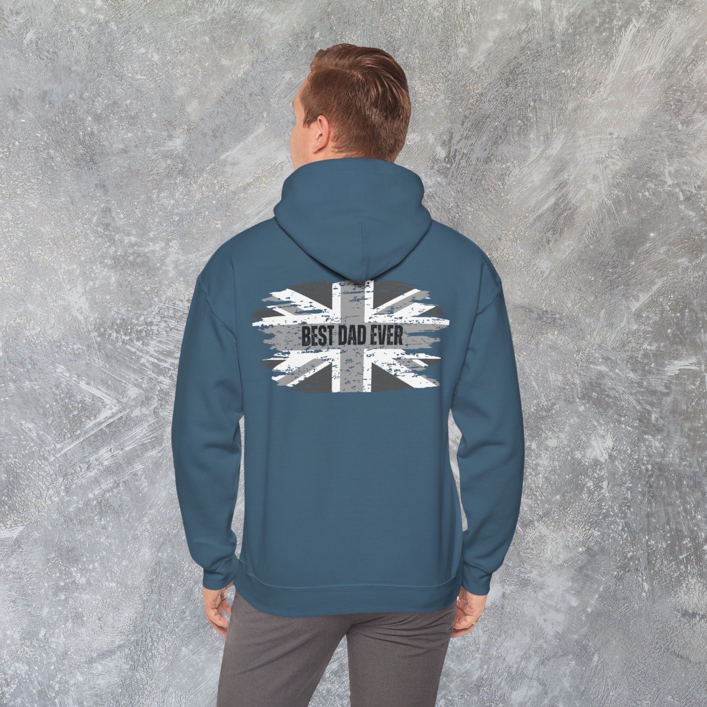 Best Dad Ever Patriotic Hoodie - Father's Day Dad's Grey Union Jack Hoodie