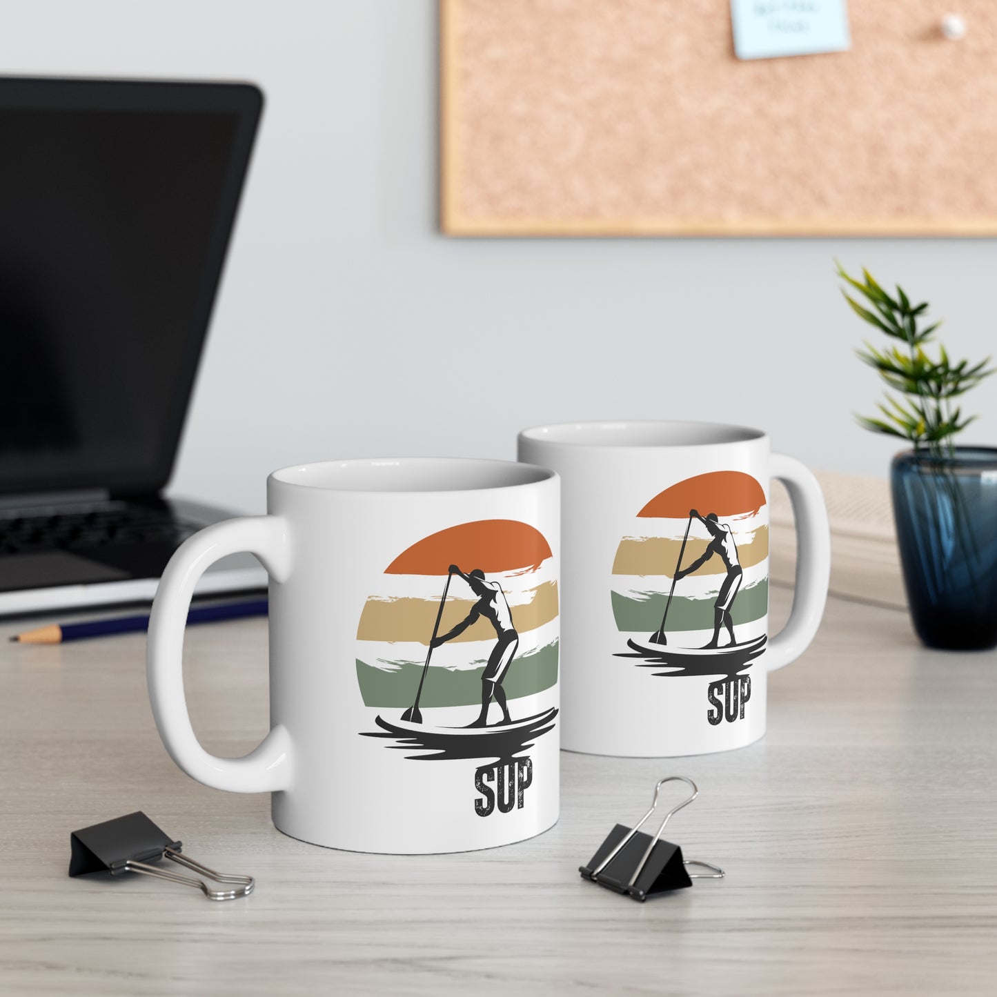 Men's Retro Sunset SUP Mug - Stand Up Paddle-boarding Gift